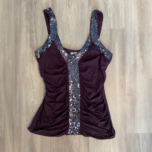 Worthington Dark purple sequin top size medium - Picture 1 of 3